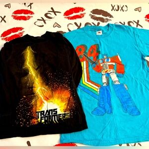 Kids transformer’s T-shirt bundle of 2. 1 short sleeve one long sleeve. Size8/10